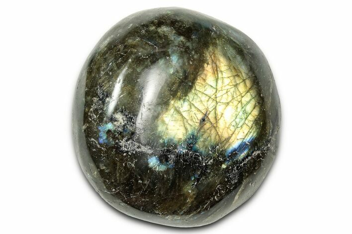 Flashy, Polished Labradorite Palm Stone - Madagascar #334250